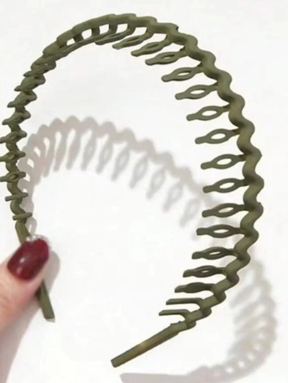 Olive Green Sculpted Wave Headband - Women Accessories